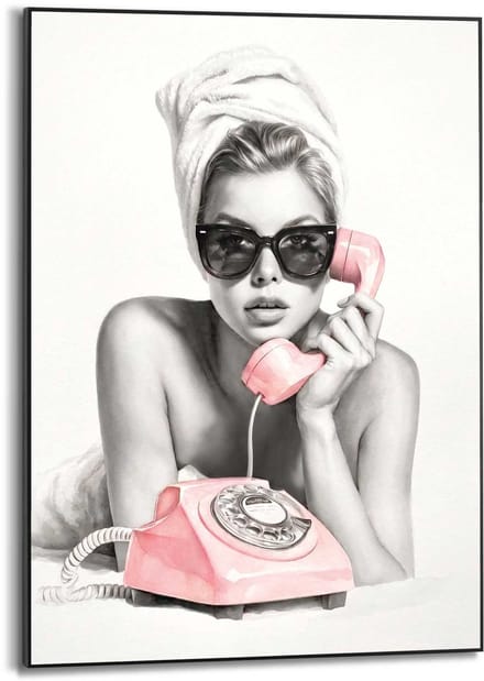 Schilderij Vintage Telefoon - 70 x 50 - Hout - REINDERS