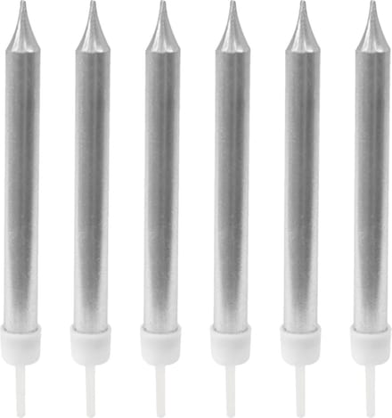 HOBI - 10 zilverkleurige kaarsjes