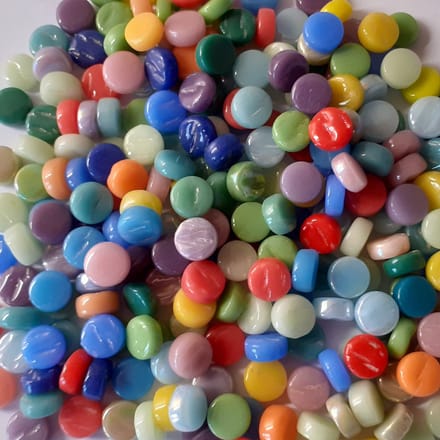 Darling Dotz Regenboog kleuren Rond 8mm Glas Mozaiek Steentjes 250 gram