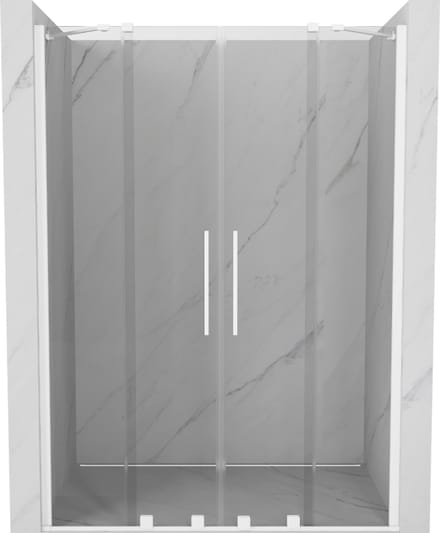 Mexen Velar Duo schuifbare douchedeur 150 , transparant, wit - 871-150-000-02-20