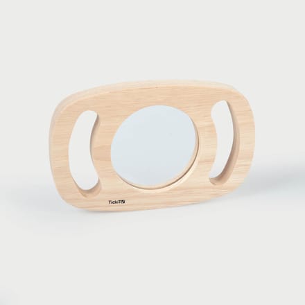 tickit® Makkelijk vast te houden houten Handspiegel