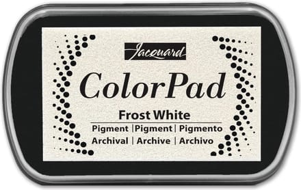 Jacquard inktkussen Frost White pigment voor knutselen en schilderen.