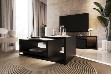 Meubel Square - Salontafel Tron - Mat zwart - 120cm