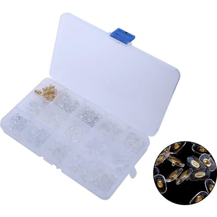 300pcs 15 values Silicone Nose Pads Eyeglasses Screw On Glasses Soft Accessories Repair Tool white