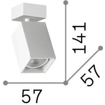 IDEAL LUX plafondspot Dynamite Square messing lengte 5,7 cm
