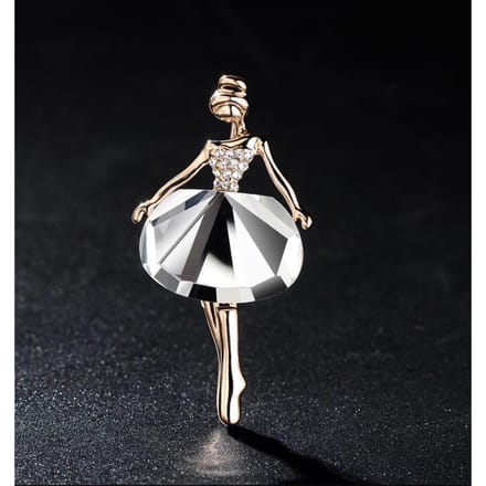 Klassieke Ballet Dans Broche, Elegante Dames Bal Sieraden Cadeau, Modieuze Meisjes Badge Accessoires wit