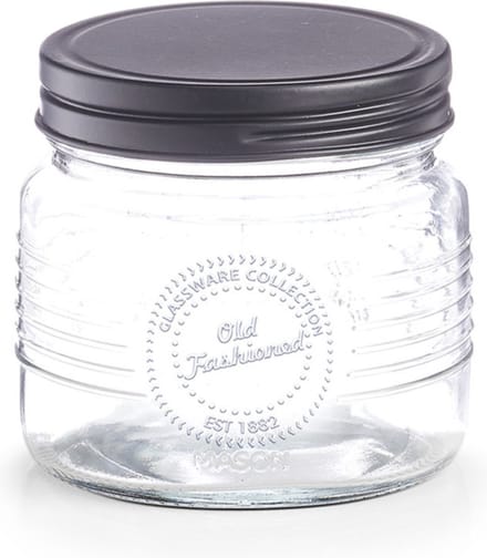 Zeller voorraadpot Old Fashioned - bewaarpot - 420 ml - 10 x 9 cm - transparant - glas