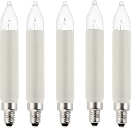 5x E10 3W 34V Kleine Steekkaarsjes voor Lichtbogen en Kerstverlichting Warm Wit