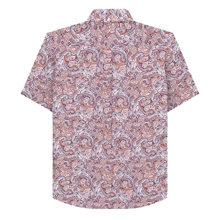 Lambretta Heren Paisley Overhemd met korte mouwen (Roest/Wit)
