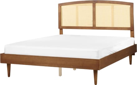 VARZY - Bed - Lichtbruin - 160 x 200 cm - Rubberhout