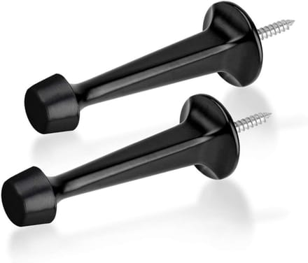 Deurstoppers - Deurvastzetters - Muren Beschermen - Zachte Rubberen Tips - 2 stuks - Zwart