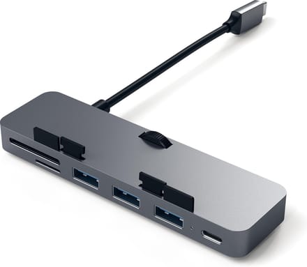 Satechi Aluminum Type-C Klem Hub Pro - hub - 4 porte USB hub - 4 - Grijs
