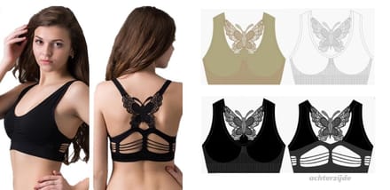 Sweet Angel Vlinder Bra - Sport Bra - 3Pack - Confectiemaat S/M - Cup A/B