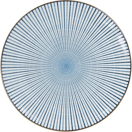 Clayre & Eef Dinerbord Ø 26 cm Blauw Keramiek