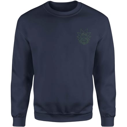 Rick and Morty Rick Embroidered Unisex Sweatshirt - Navy - XL