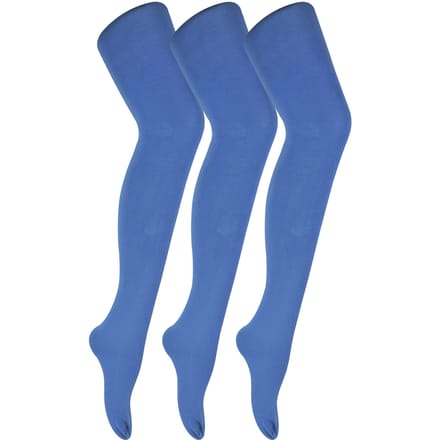 3 paar dames gekleurde ondoorzichtige 80 denier panty's - Maanlichtblauw