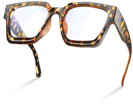 Blauw lichtbril Amber schildpad rechthoekig