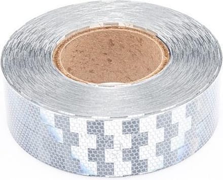 Reflecterende tape voor harde ondergrond - wit - per meter