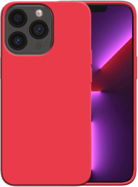 Smartphonica Siliconen hoesje voor iPhone 13 Pro case met zachte binnenkant - Rood geschikt voor iPhone 13 Pro