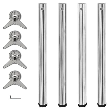 vidaXL - Tafelpoten - in - hoogte - verstelbaar - chroom - 710 - mm - 4 - st