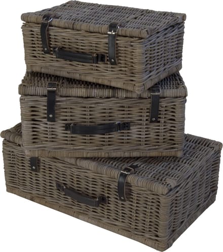 Koffer in Grijs Rotan