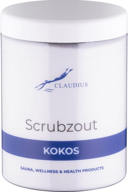 Scrubzout Kokos in handige pot - 1250 gram - met witte deksel - Hydraterende Lichaamsscrub