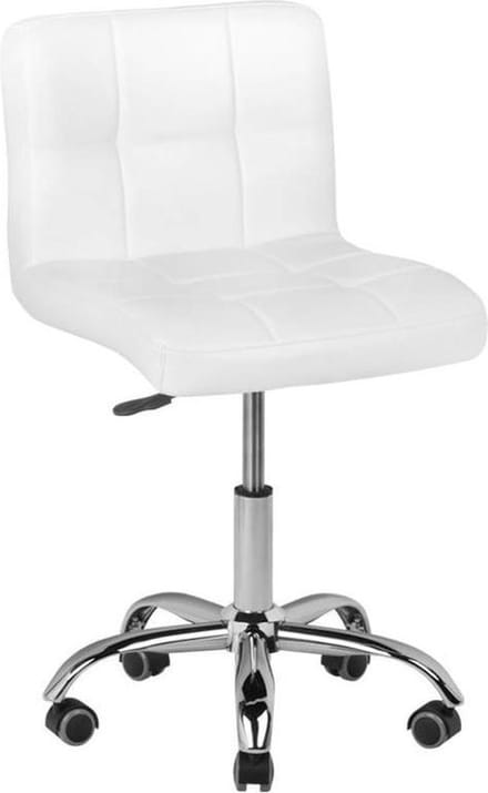 Mega Beauty Shop® Salon kruk met rugleuning wit