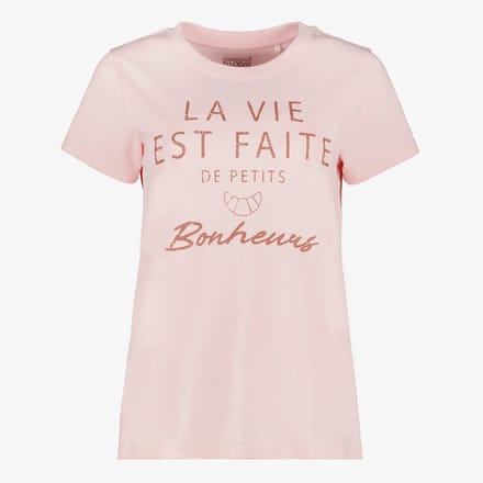 TwoDay dames T-shirt met opdruk roze - Maat L