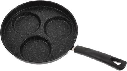 Koekenpan - Eierpan Wafelpan - Ontbijt Maken - Verdeelde Bakplaat - 39x22cm - Zwart