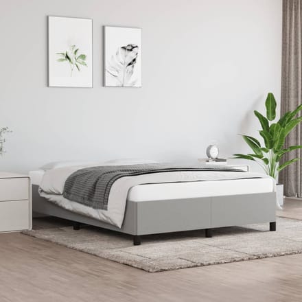 vidaXL - Bedframe - zonder - matras - stof - lichtgrijs - 140x190 - cm