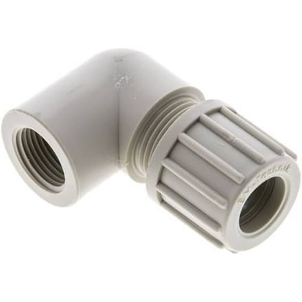 14x12mm & G3/8'' PP L-Vorm Knelfitting Binnendraad 10bar