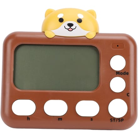 Digitale Keukentimer Plastic Schattig Cartoon Uiterlijk Elektrische Kooktimer voor Studeren Hond gray