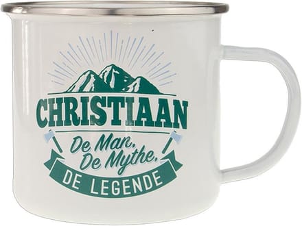 Mok - Top vent - Christiaan - Geëmailleerd - In cadeauverpakking