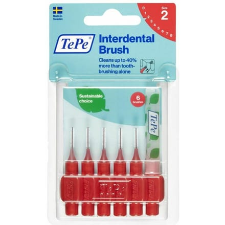 TePe Interdentale Ragers Original Rood ISO maat 2 – 0,5 mm (6 stuks)