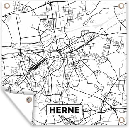 Tuindoek Plattegrond - Herne - Kaart - Stadskaart - 100x100 cm