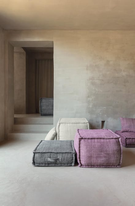 LIGNE PURE Mellow – poef – zitkussen – katoen – eco – handmade - modern – boho - Wit - 60x60
