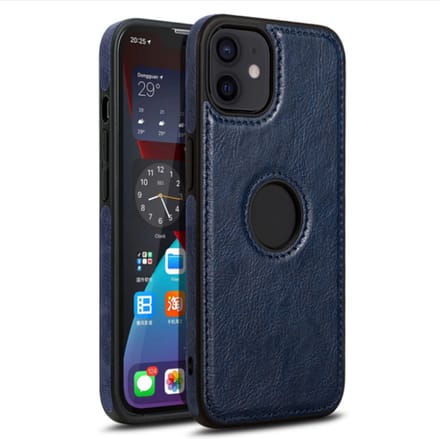 Smartphonica iPhone 12 Mini leren hoesje - Blauw geschikt voor iPhone 12 Mini