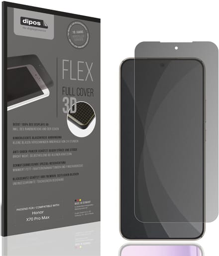 dipos FLEX – Matte Privacy Screenprotector geschikt voor Honor X70 Pro Max | Volledige Schermbescherming | Case-Friendly