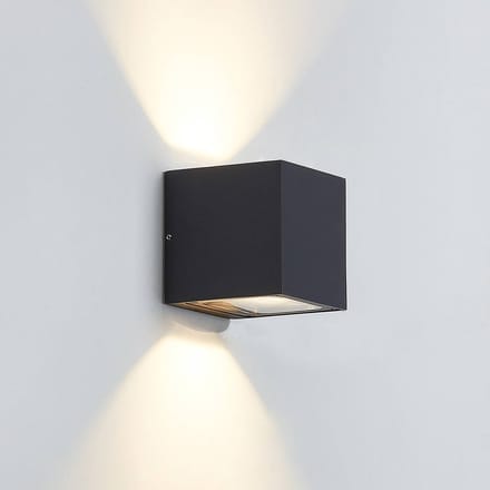 Lucande LED buiten wandlamp Merjem, 12 cm, omhoog/omlaag, IP54