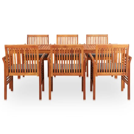 vidaXL - 7-delige - Tuinset - met - kussens - massief - acaciahout