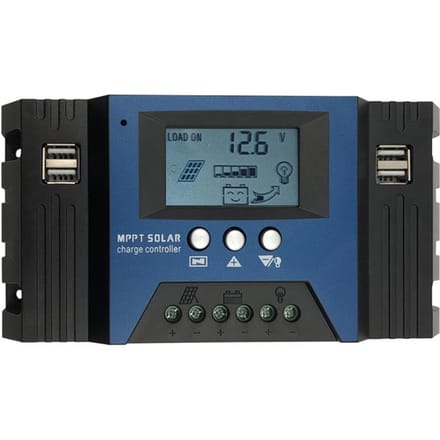 Contrôleur de charge solaire MPPT 12/24 V Contrôleur de panneau solaire à mise au point automatique Batterie intelligente 60A blue