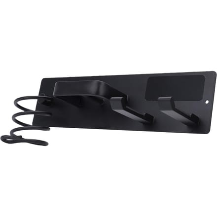 3-in-1 Haarstyling Tool   Aan de Muur Gemonteerde Aluminiumlegering Haardroger Krultang Stijltang Houder black