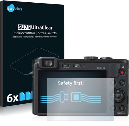 Savvies - Screenprotector voor Panasonic Lumix DMC-LF1 - Folie Beschermfolie transparant 6 Stuks