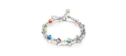 Manks Collections Swarovski cone kristal armband met 18k witgoud.