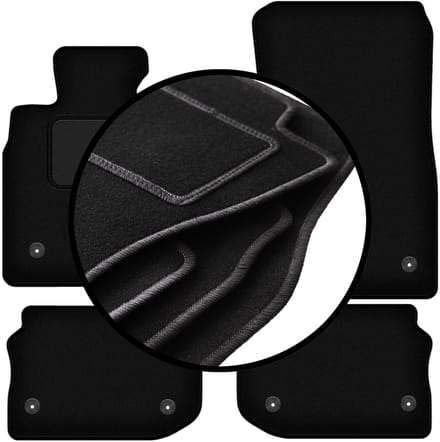 Complete set veloursmatten voor: BMW 5 F10 sedan (VELCRO) (2010-2013)