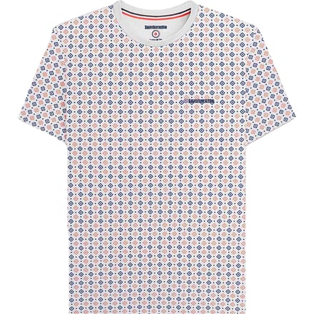 Lambretta Heren SS24 Geometrisch T-shirt met all-over print (Wit)