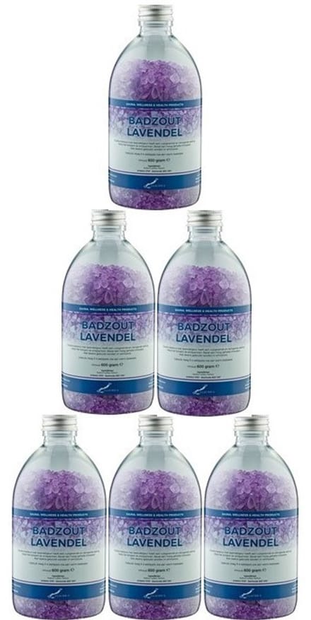 Claudius Badzout Lavendel - 600 gram - Fles met aluminium dop - Set van 6 stuks