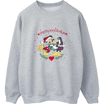 Disney Dames/Dames Mickey Mouse Mickey Minnie Kerstmis Sweatshirt (Sportgrijs)