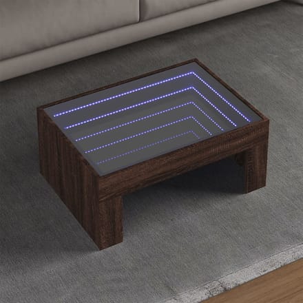 vidaXL - Salontafel - met - Infinity - LED - 70x50x30 - cm - bruin - eikenkleurig
