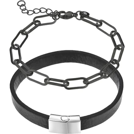 Echte leren/roestvrijstalen armband Marc Lauder
